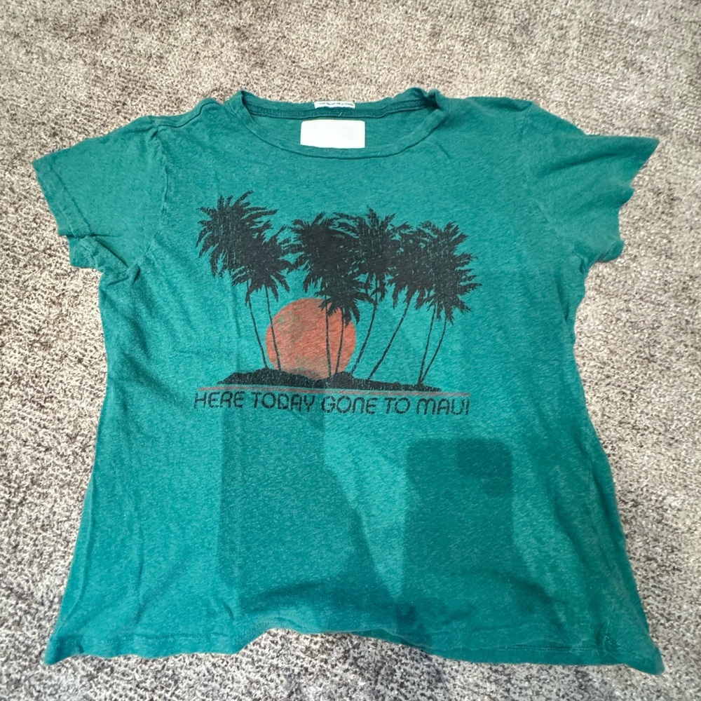 MOTHER Teal Graphic Tee
